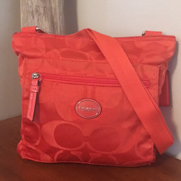 Coach Handbags - ⭐️ COACH orange nylon crossbody